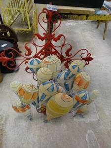 lot 7169 image: 2 hot air balloon and metal cross decor.