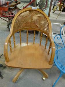 lot 7199 image: Wooden office chair.