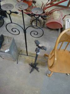 lot 7200 image: 2 medal candle stick holders.