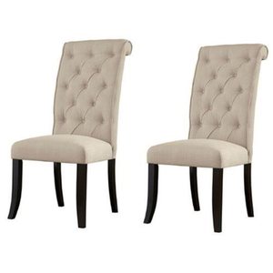 lot 2222 image: Signature Design by Ashley Tripton Linen Button-tufted Transitional Dining Chair (Set of 2)