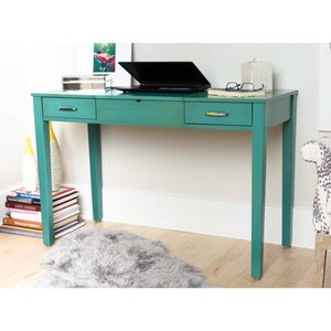 lot 2231 image: Hives & Honey Haven Home Ainsley Turquoise Vanity Desk
