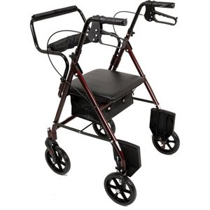 lot 2243 image: ProBasics Transport Rollator with Padded Seat, Blue, Easy Folding System, 8 Inch Wheels, Weight Capacity 250 Pounds