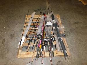 lot 2173A image: Large Lot of Misc Fishing Poles Reals
