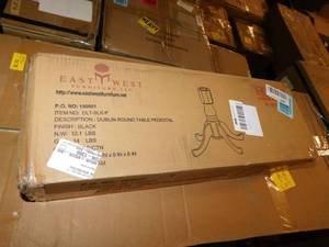 lot 2228 image: East West Furniture Dublin Round Table Pedestal Black