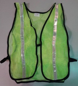 lot 2354 image: 1 Dozen High Visibility Safety Vest, Lime Yellow Mesh