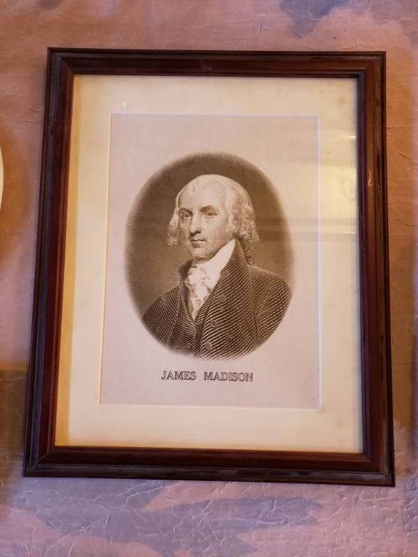 James Madison Wood Framed Picture Excelsior Springs Estate