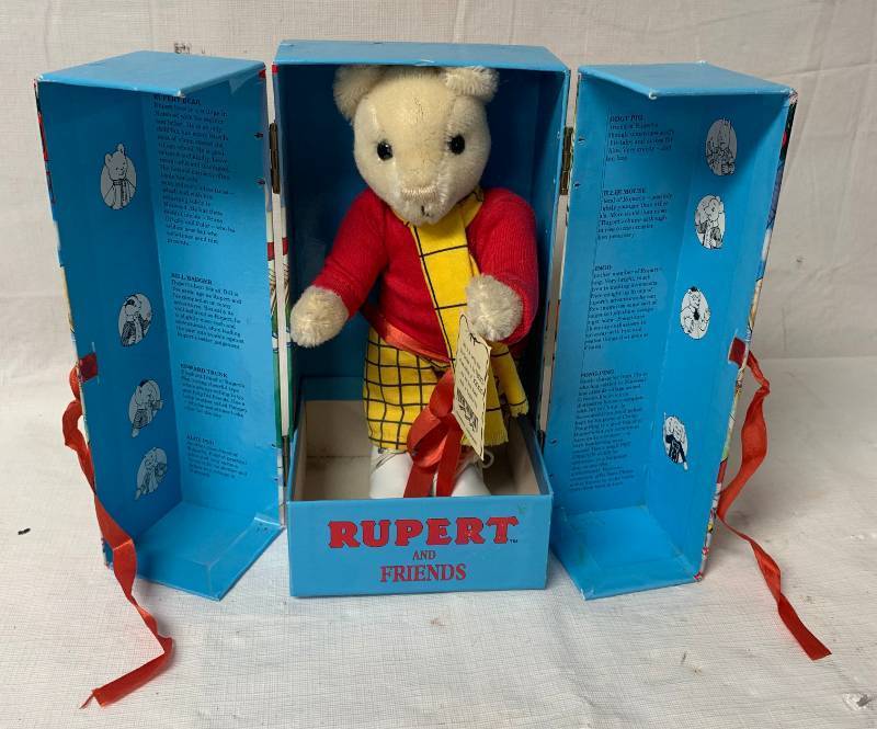 lot 6251 image: Collectible Rupert and Friends Bear in a Collectors Hinged Collectors Box