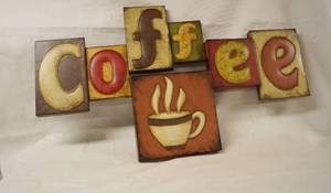 lot 4264 image: Cool Sign Coffee - Very Cute Large  almost 2 feet wide
