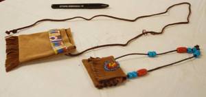 lot 4282 image: Lot of 2 Leather Native American Pouches