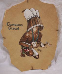 lot 4300 image: Stunning Rock Painting - Native American - Cumulous Cloud