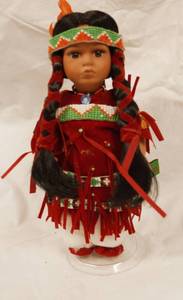 lot 4304 image: Gorgeous Porcelain Native American Doll