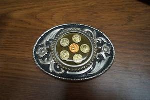 lot 4324 image: Awesome Coin Belt Buckle - Very Cool Find