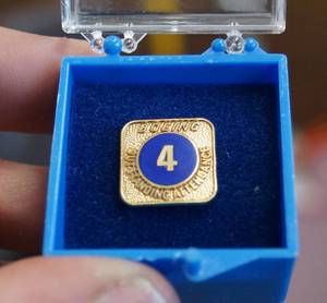 lot 4394 image: Vintage Boeing 4 Year Outstanding Attendance Pin wcase