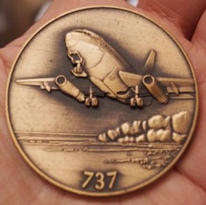 lot 4406 image: Collectible Boeing 737 Airplane Coin - Neat Find