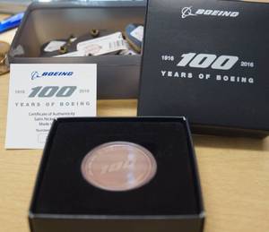 lot 4410 image: Boeing 100 Years Coin wbox - Cool Find