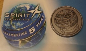 lot 4415 image: Spirit Aerosystems Celebrating 5 Years Coin