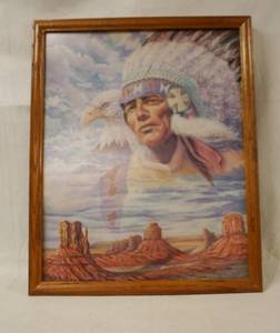 lot 4418 image: Framed Native American Wall Art