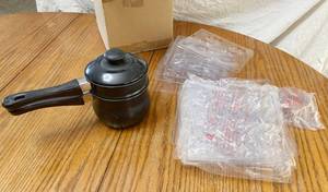 lot 2710 image: Candy Making Kit - CANDY MOLDS and DOUBLE BOILER New in box