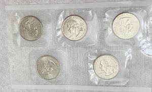 lot 2719 image: 2002 P United States Mint QUARTER STATES Set - Philadelphia - Indiana, Louisiana, Mississippi, Tennessee, Ohio - SEALED