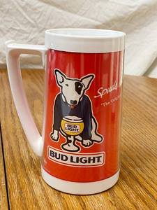 lot 2734 image: Bud Light Spuds MacKenzie Budweiser Dog- Insulated Mug - Nice Collectible