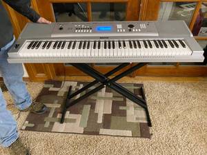 lot 2771 image: Yamaha Keyboard M#&nbsp&nbspPortable Grand DGX-230 wstand - See Video