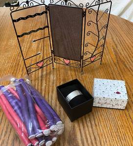 lot 2773 image: Lot of Misc. Items - Rustic Cuff Bracelet, Jewelry Holder and More