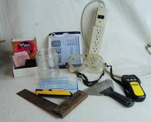 lot 2632 image: Handy Man Lot of Misc. Items - Goggles, STUD FINDER, Power Supply and More