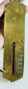 lot 2637 image: Hanging Weight Scale - American Improved Spring Balanced Weight Hanger - Very Cool Piece