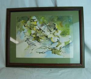 lot 2641 image: Beautiful Ink and Watercolor Painting by Pauline Steckly - Excellent Condition See pics