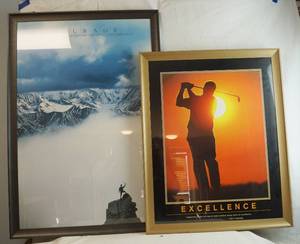 lot 6013 image: Lot of 2 Motivational Framed Art Decor