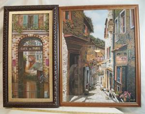 lot 6015 image: Lot of 2 Framed Art Pieces - Pretty Decor