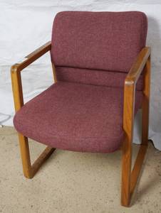 lot 2667 image: Wooden Lobby Chair - Great Style and Comfy Matching Chairs on Lots 2667 &amp 2668
