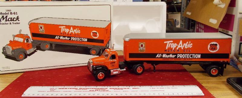 lot 4471 image: Phillips 66 - Trop Artic 1960 B-61 Mac Tractor and Trailer - Semi Truck with Box - Would Make a Great Gift