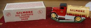 lot 2070 image: ERTL 1931 Hawkeye Tanker Gilmore Truck Bank
