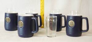 lot 2096 image: Set of 5 GLACIERWARE Insulated mugs w removable glass tumblers - VERY NICE SET