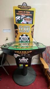 lot 1014 image: 8 Player Tournament Heads-Up Challenge TEXAS HOLDEM POKER Arcade Coin Operated Game with Tournament Screen