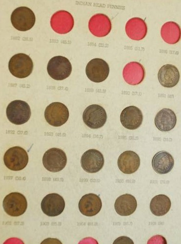 lot 4029 image: Lot of Misc. Items - Books and Various Envelopes and Pennies Coin Books