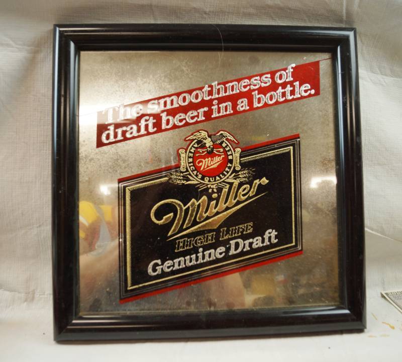 lot 4032 image: Miller Beer Mirror Sign