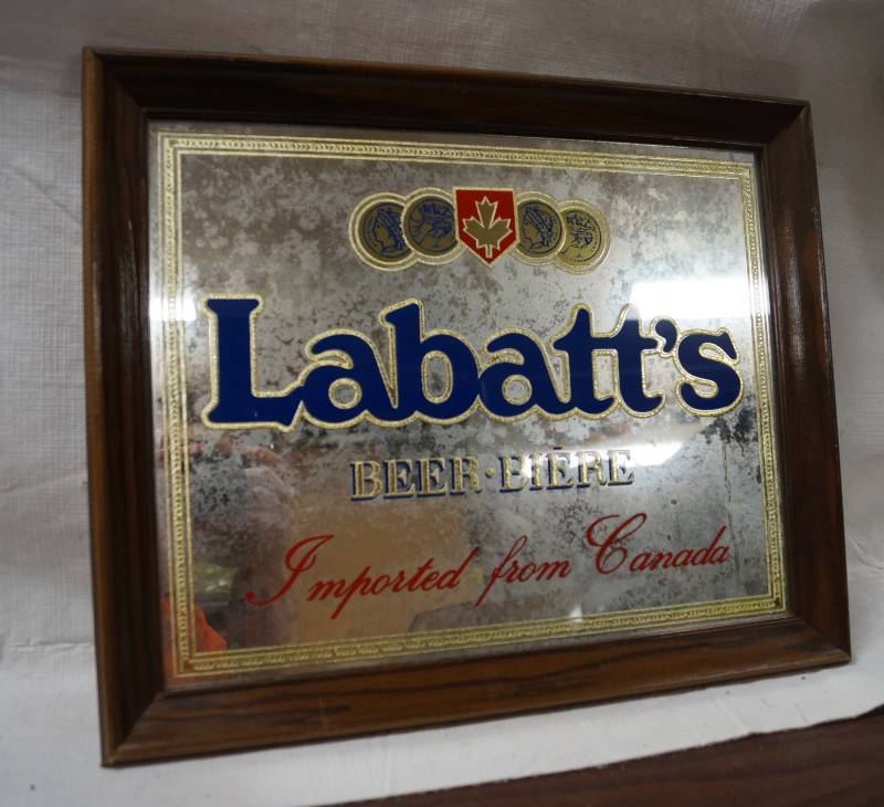 lot 4036 image: Labatts Beer Mirror Sign - Rare Find