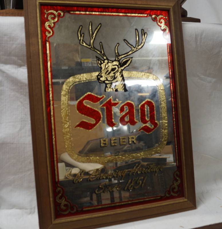lot 4038 image: Stag Beer Mirror Sign