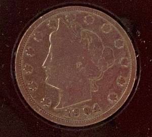 lot 2670 image: 1904 Liberty Head Nickel - In Plastic w Info card