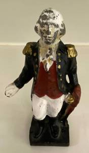 lot 2691 image: Cast Iron George Washington Metal Figure - WOW