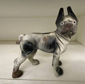 lot 2693 image: Metal Heavy Cast Iron Boston Terrier Dog Right-Facing Vintage Door Stop