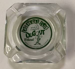 lot 2696 image: Collectible Vintage Las Vegas Club - DUGOUT Restaurant - Glass Ashtray - Rare
