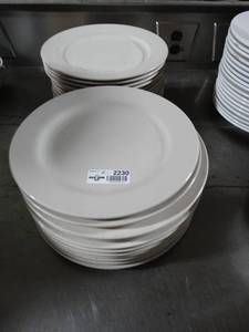 lot 2230 image: 23 Nice heavy round dinner plates- china plates