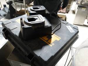 lot 2253 image: Dewalt tool case & 2 battery chargers