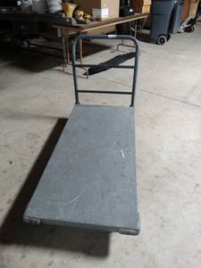 lot 2288 image: Excellent warehouse stock cart w metal handle- Heavy duty warehouse cart