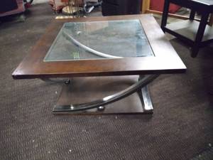 lot 5198 image: Modern Style WoodGlassMetal Coffee Table