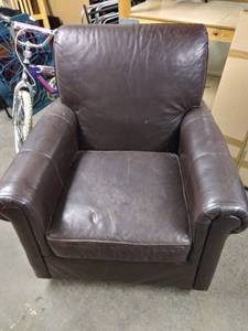lot 5216 image: Espresso Brown Leather Chair