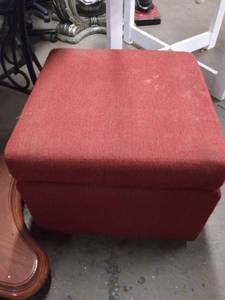 lot 5217 image: Red FootstoolOttoman